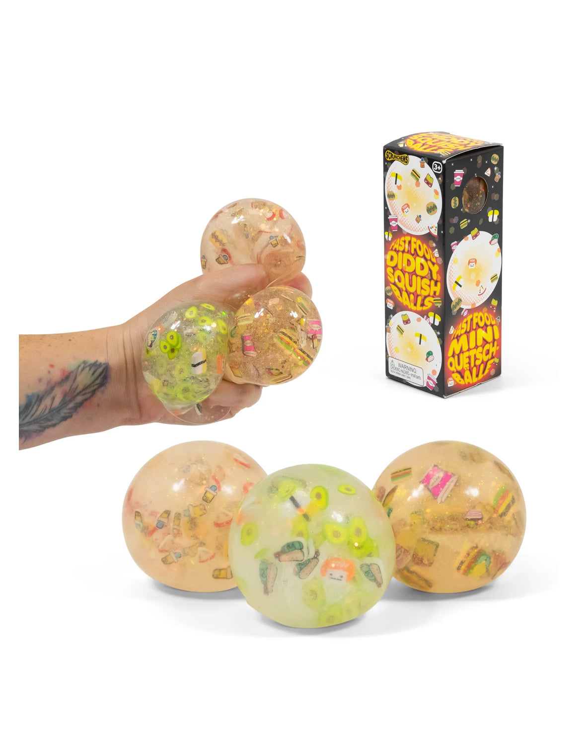 SCRUNCHEMS fast food diddy squish ball 3pk