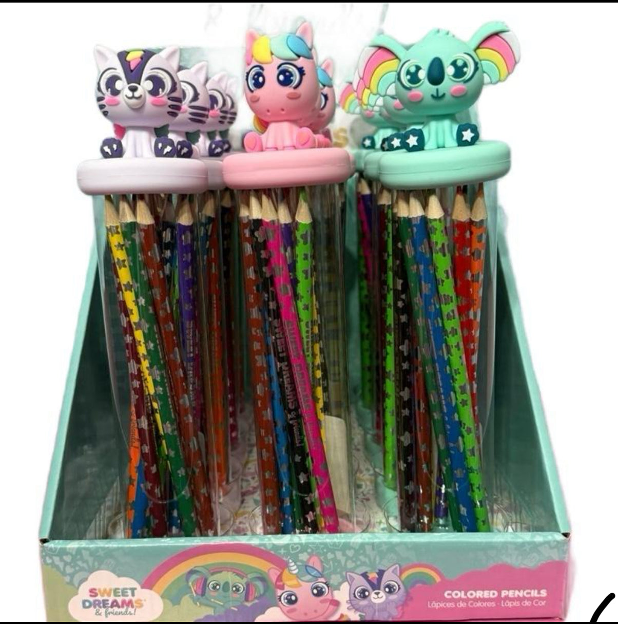 Sweet Dream and friends pencil pot and pencil crayons