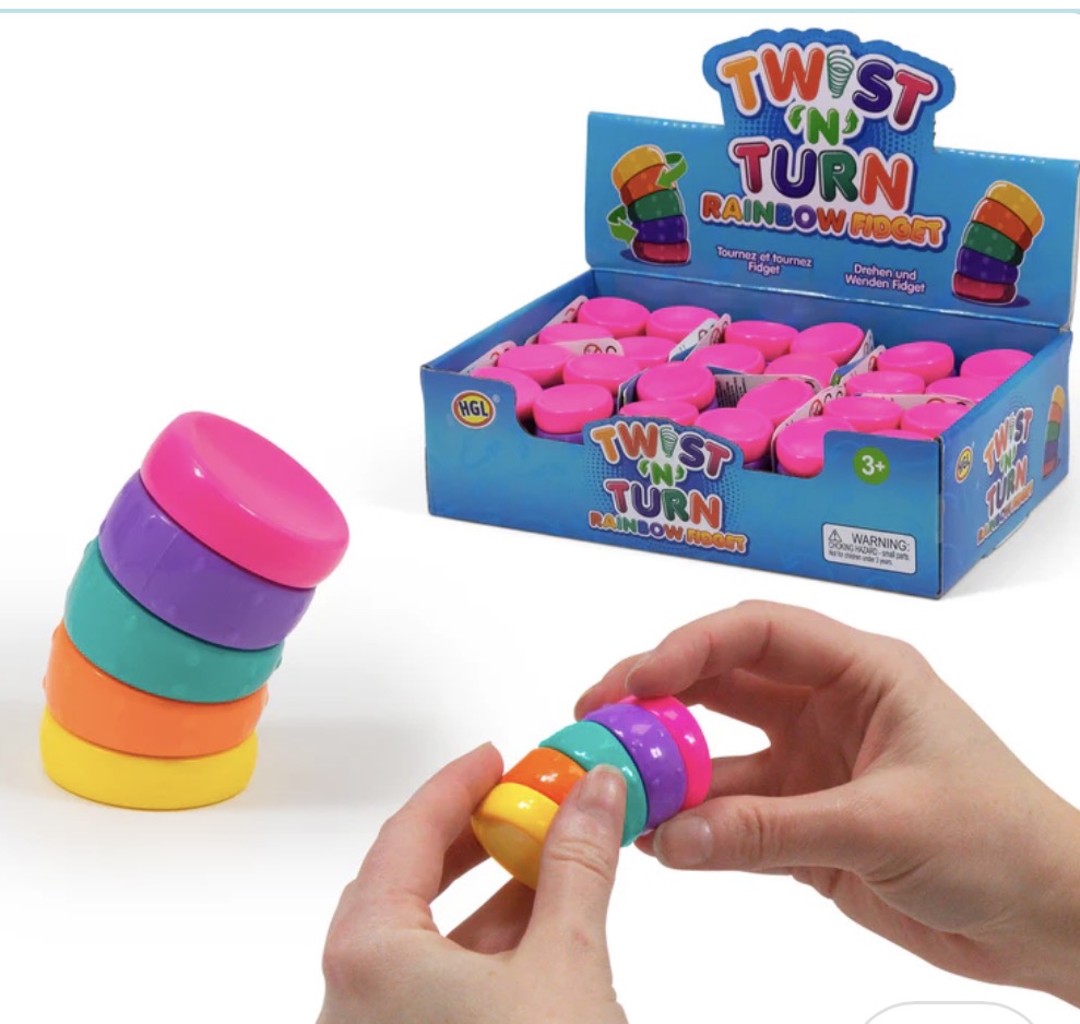 Twist and turn rainbow fidget