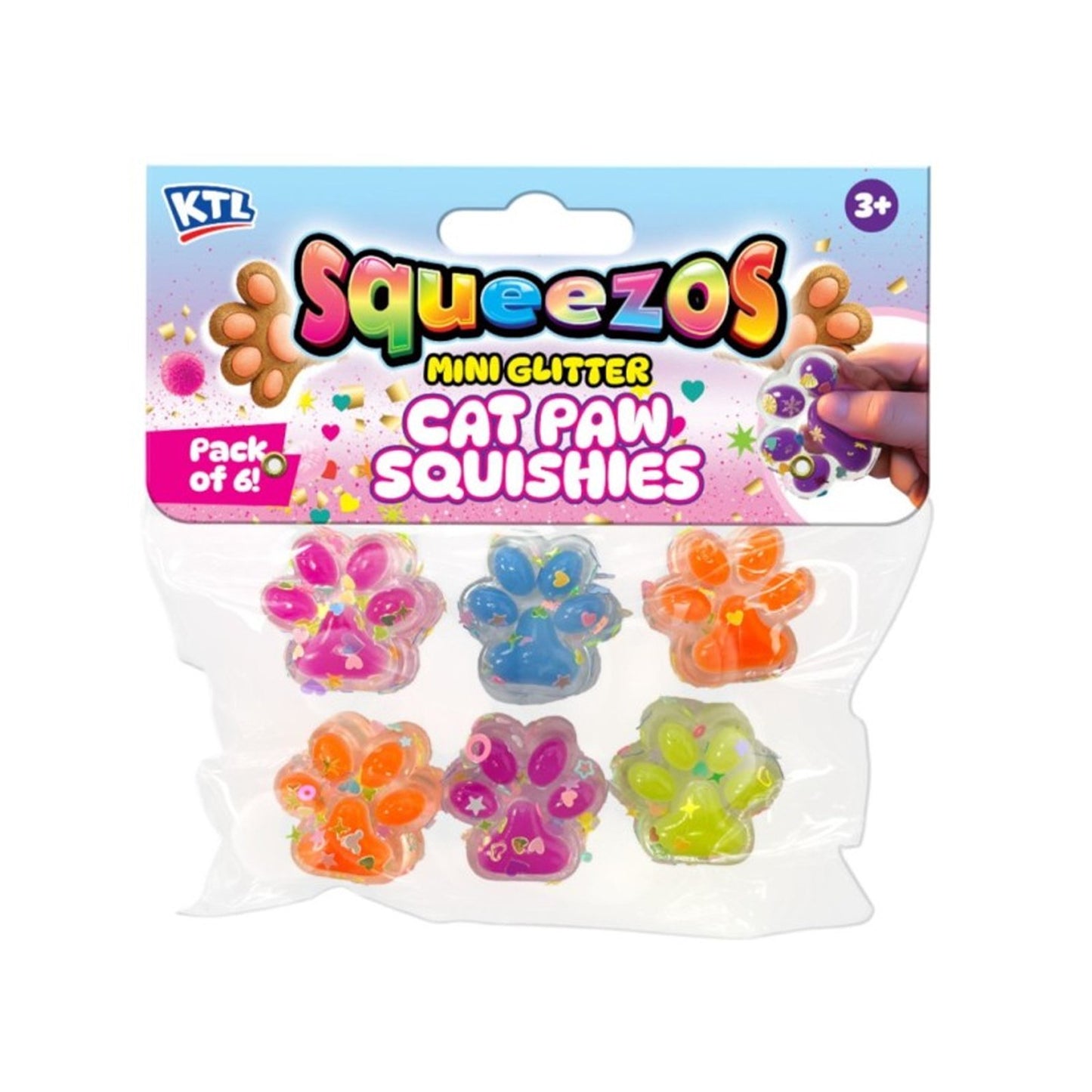 Ktl cat paw squishies 6 pack
