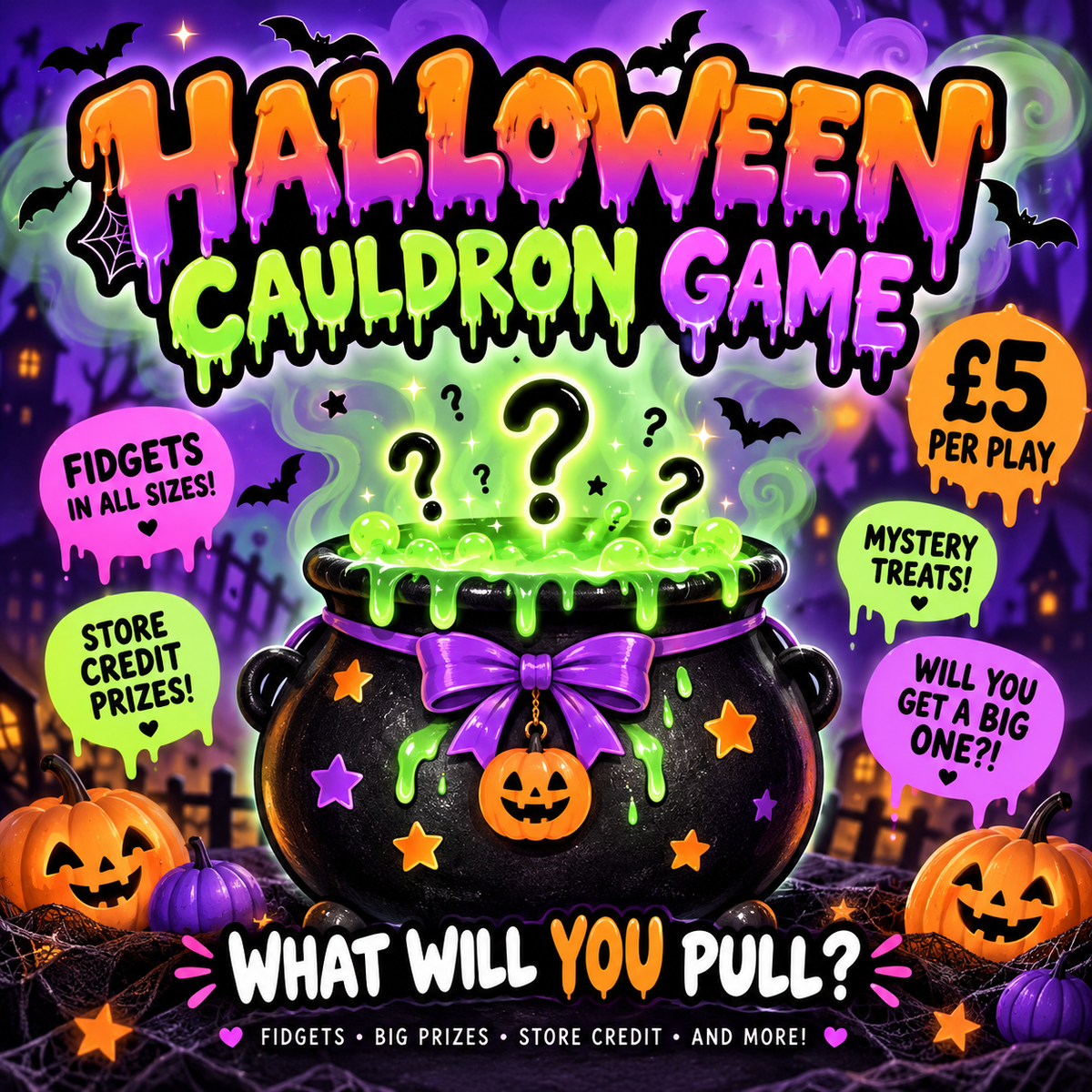 HALLOWEEN CAULDRON GAME β Β£5 PER PLAY!