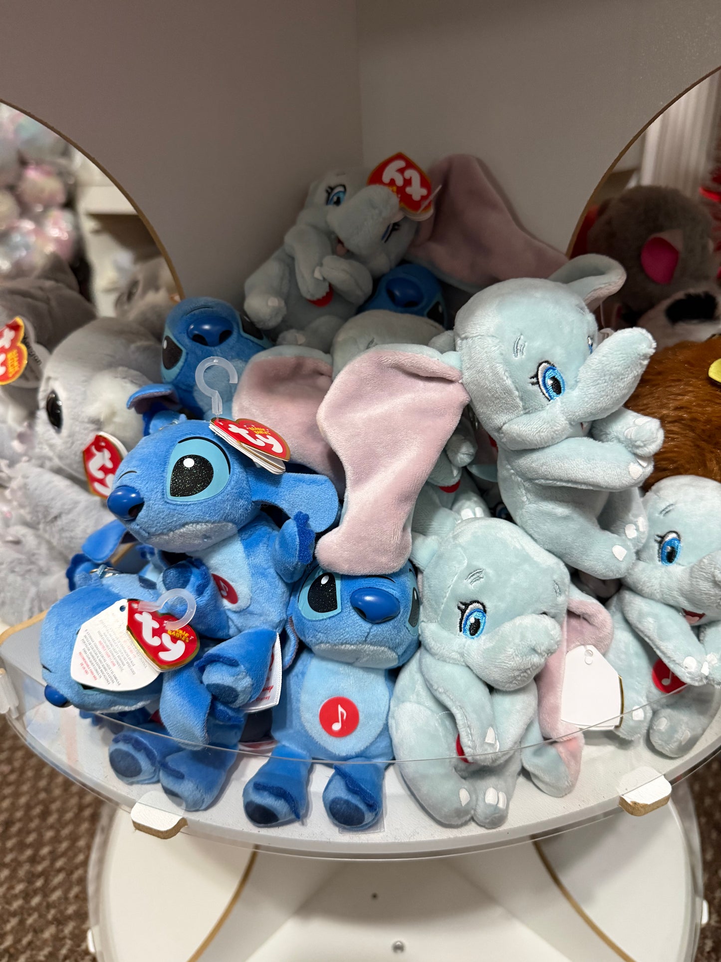 Disney Ty dumbo and stitch musical keychains