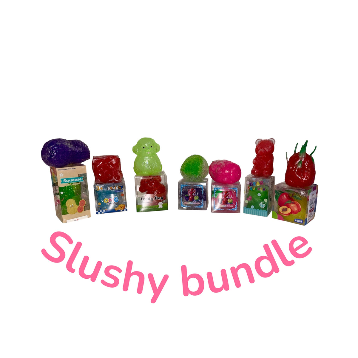 7 piece slushie filled fidget bundle