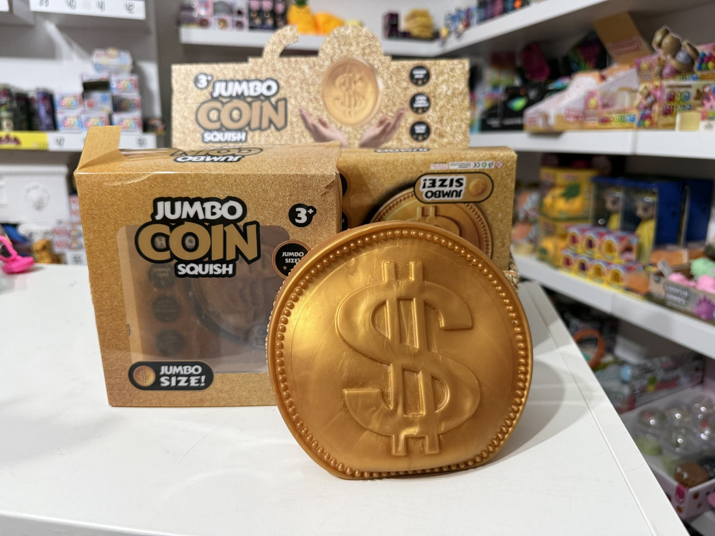 Jumbo gold coin squishy foam filled