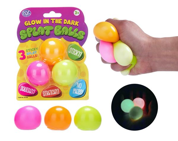 glow in the dark splat balls 3pk