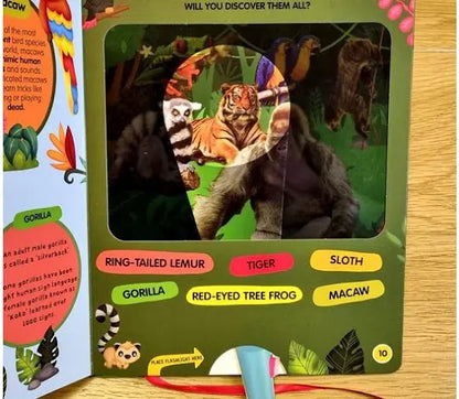 Find and search Flash light fun animals interactive book