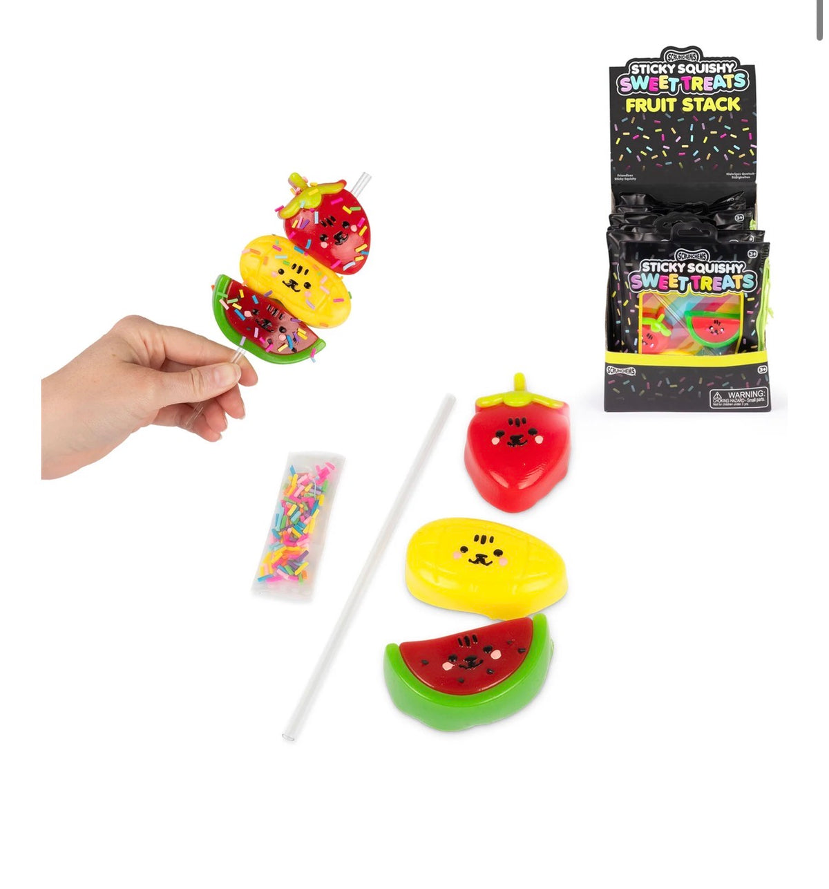 SCRUNCHEMS SWEET TREATS STICKY SQUISHY FRUIT STACK