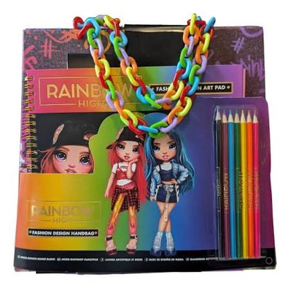 Rainbow high fashion design art pad and bag