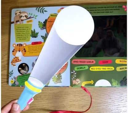 Find and search Flash light fun animals interactive book