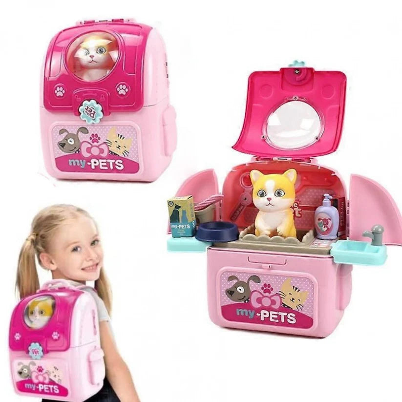 My Pets Pink and blue Cat Backpack