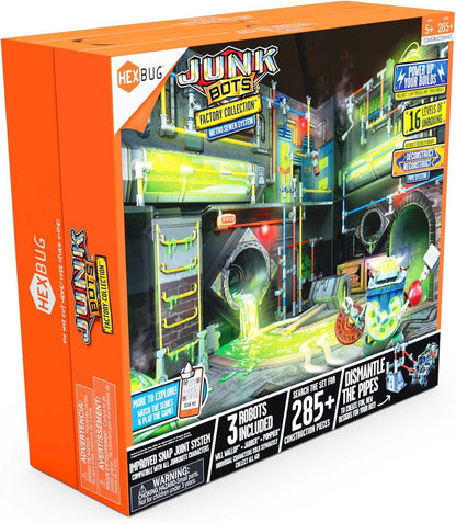 HEXBUG JUNKBOTS Large Factory Habitat Metro Sewer System Playset, 285 Pieces, Ages 5+