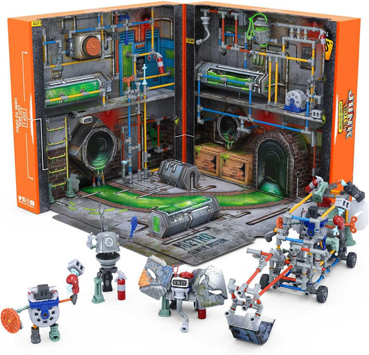 HEXBUG JUNKBOTS Large Factory Habitat Metro Sewer System Playset, 285 Pieces, Ages 5+