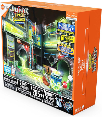 HEXBUG JUNKBOTS Large Factory Habitat Metro Sewer System Playset, 285 Pieces, Ages 5+