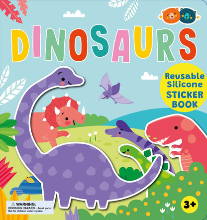 Dinosaur reusable silicone sticker book