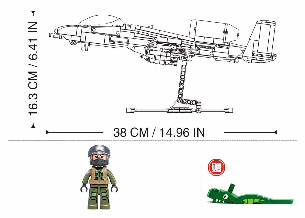 Sluban 1362 ModelBricks - 1/44 A10CS Attack Aircraft 701Pcs