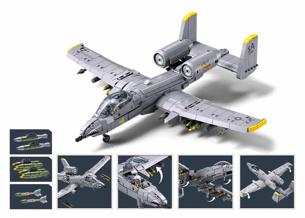 Sluban 1362 ModelBricks - 1/44 A10CS Attack Aircraft 701Pcs