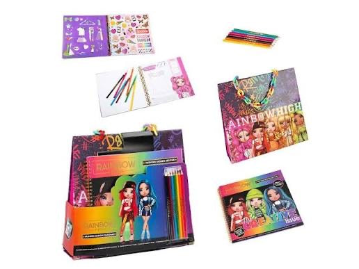 Rainbow high fashion design art pad and bag