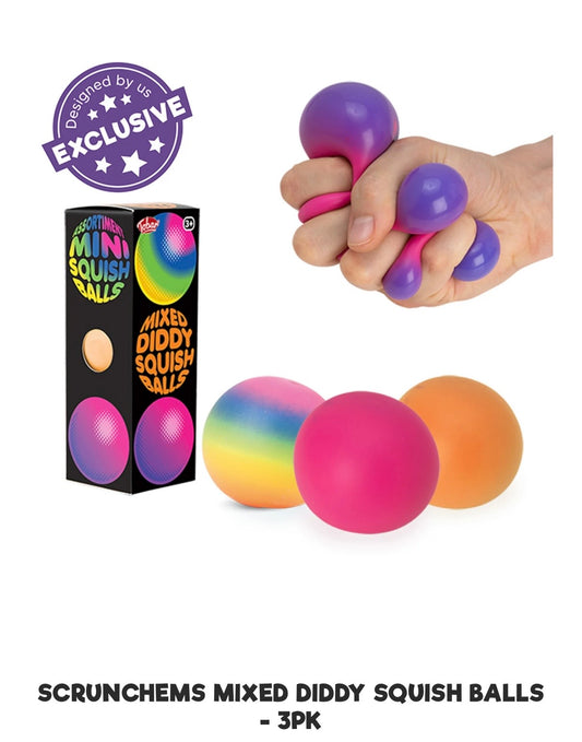 Scunchems mixed diddy squish balls 3pk