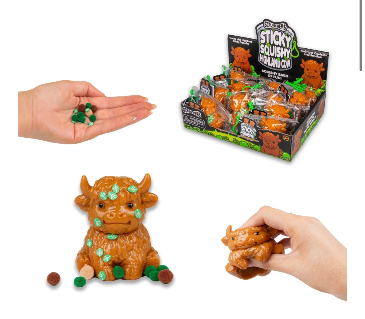 SCRUNCHEMS sticky squishy highland cow