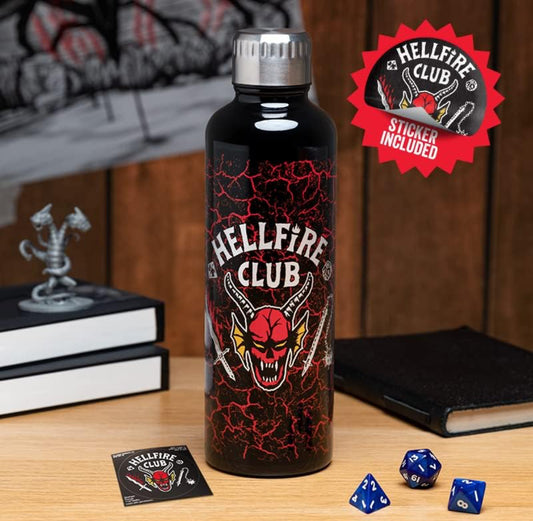 Stranger Things Hellfire Logo Water Bottle With Sticker (metal)