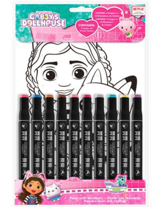 Gabby’s dollhouse colour by numbers