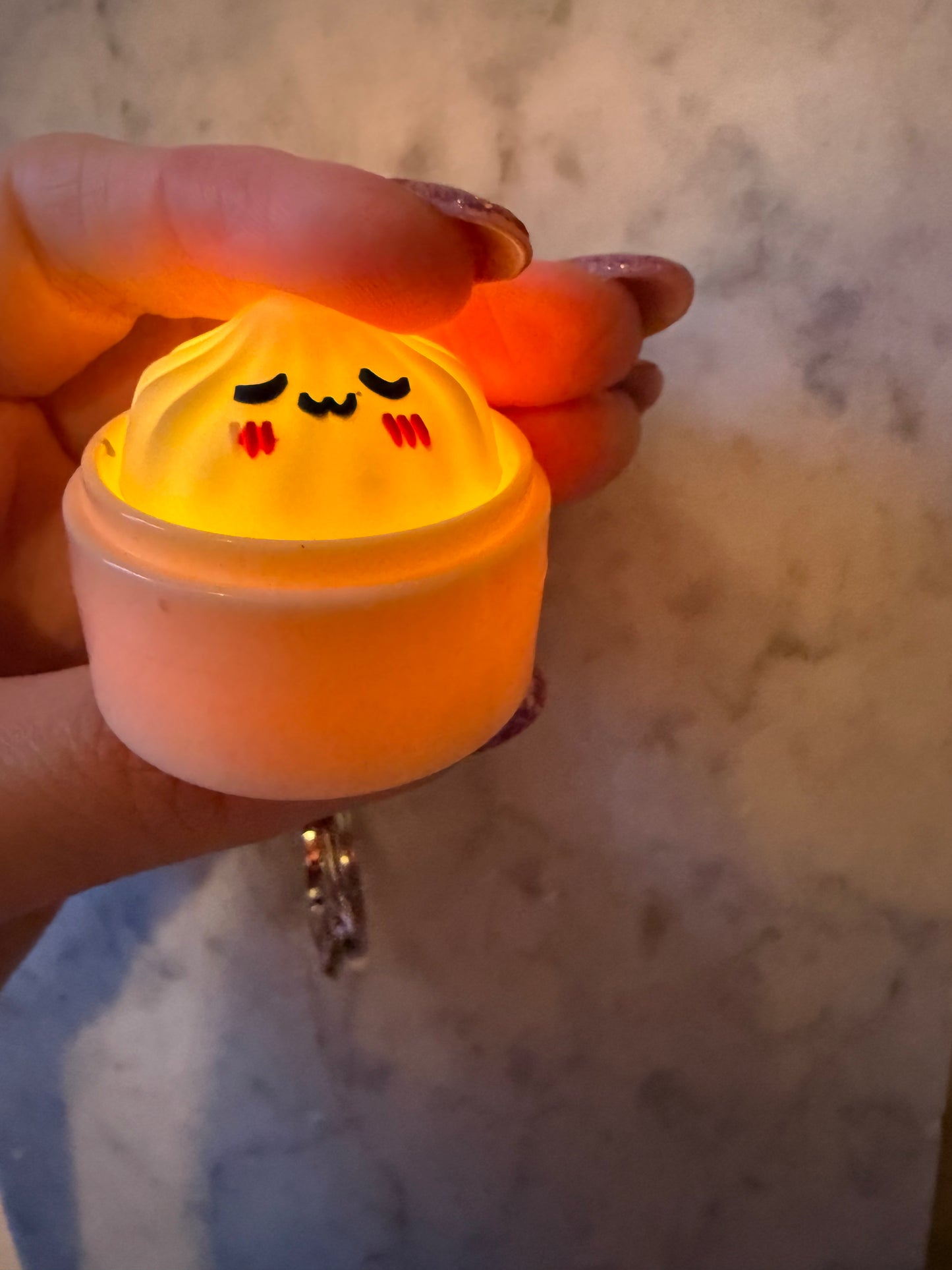 Light up clicky dumplings keychains