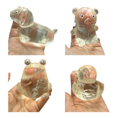 Maltose Squeezy Clear Crystal Animals