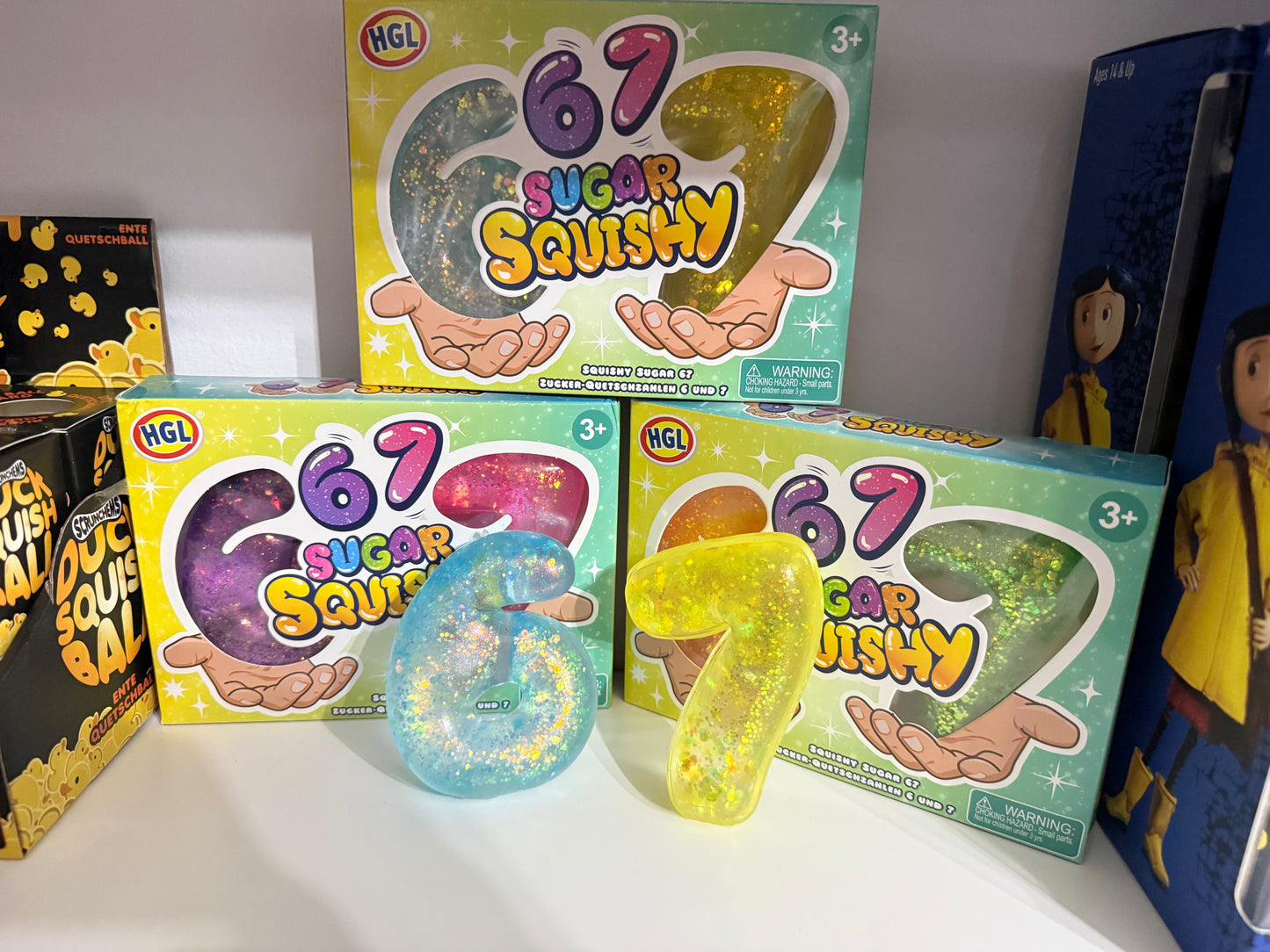 Brand new 2 pack “6 7” sugar filled Squishy