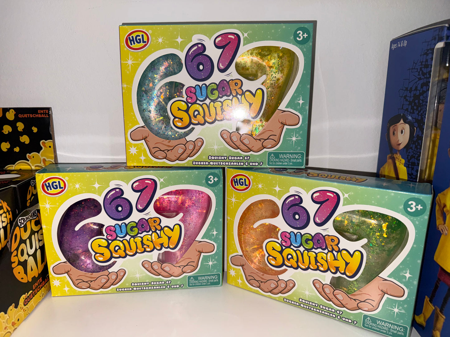 Brand new 2 pack “6 7” sugar filled Squishy