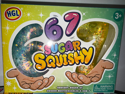 Brand new 2 pack “6 7” sugar filled Squishy