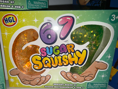 Brand new 2 pack “6 7” sugar filled Squishy
