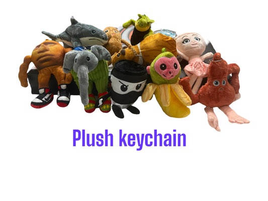 Brain rot plush keychain