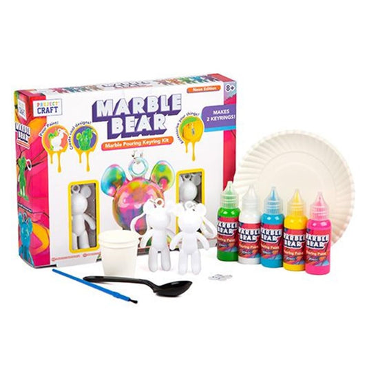 Marble bear pouring keychain 2 pk