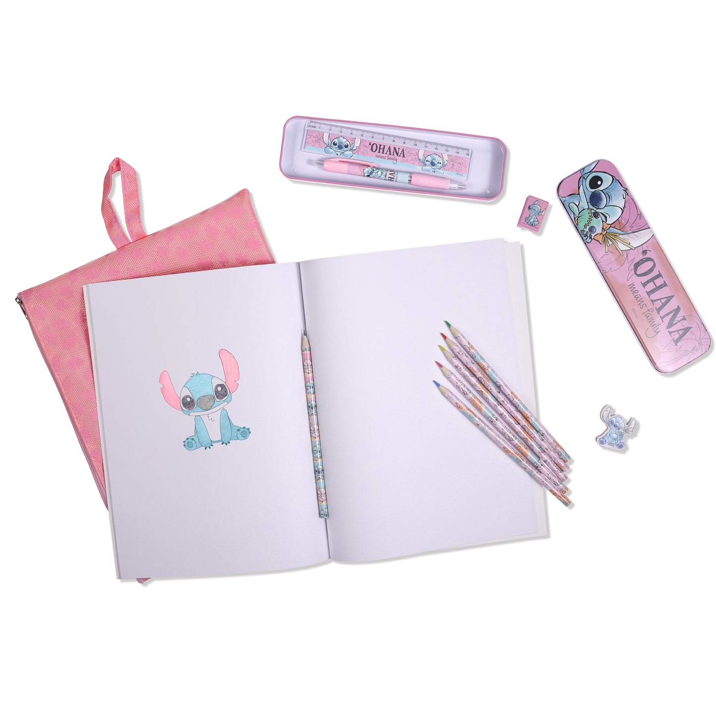 Stitch stationary set with reusable bag